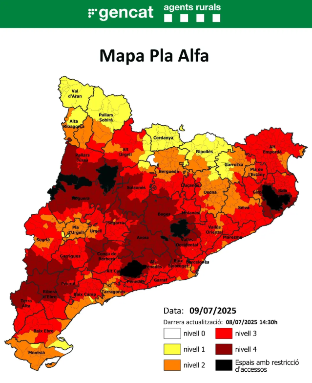 ACTUALITZACIÓ D’ACTIVITATS SUSPESES PER L’EPISODI DE CALOR EXTREMA I EL RISC D’INCENDI